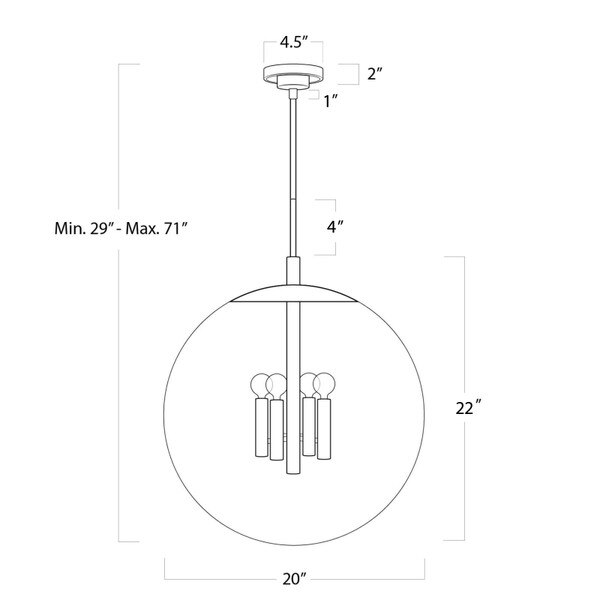 Cafe Pendant Large Line Drawing